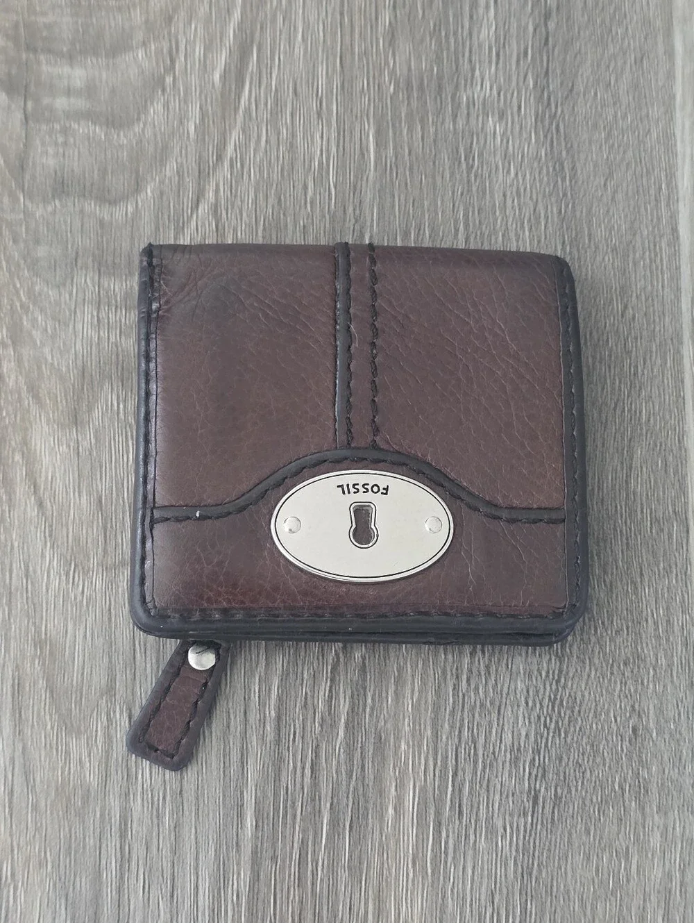 Fossil Unisex Brown Leather Wallet